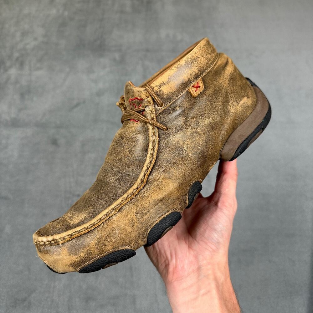 Twisted X Leather Chukka Moc Shoes Men’s 8 M Bomber Brown Driving MDM0003